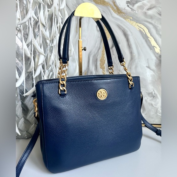 EUC TORY BURCH RARE MASON TRIPLE-COMPARTMENT SATCHEL with COA - Picture 3 of 15